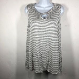 A&I gray and white stripe sleeveless top size xl